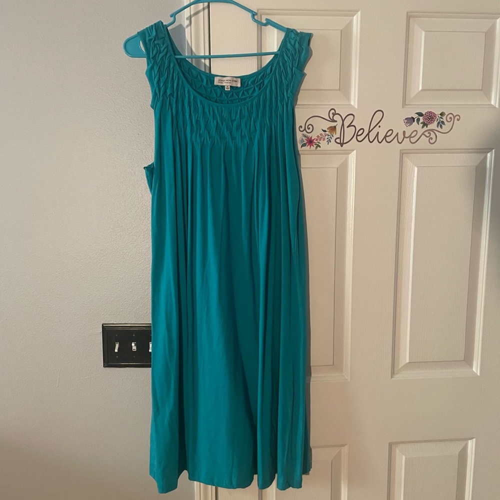 Jones New York Casual Woman Teal Lattice Bodice Dress  Summer Dress  3X. NWT